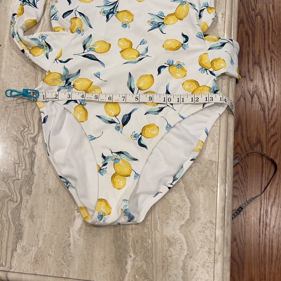 🍋  lemon Straight Neck textured One Piece NWOT - Picture 15 of 16